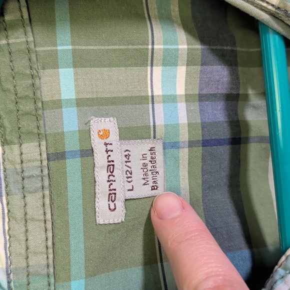 Carhartt Ladies Large Plaid Button Up Shirt L Workwear - Picture 5 of 14